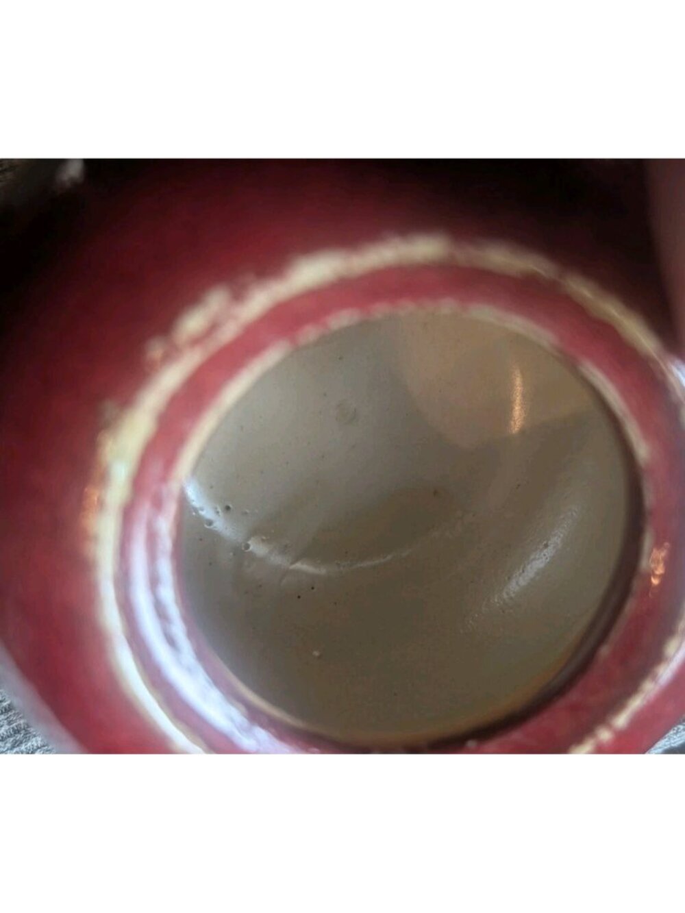 Salt Glazed Red Handled Ceramic Teapot with Two Cups, Signed, EUC - Picture 3 of 5